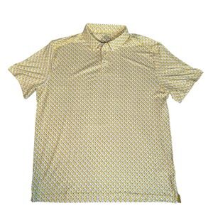 Burlebo Polo Shirt Mens L Masters Texas All Over Print Performance Golf Casual